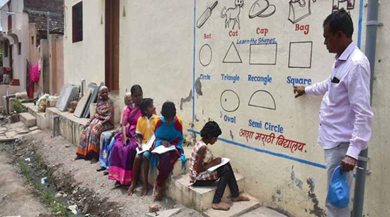 Coronavirus: Maharashtra school paints village walls for outdoor pandemic classes