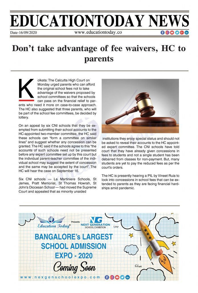 Don’t take advantage of fee waivers,HC to parents