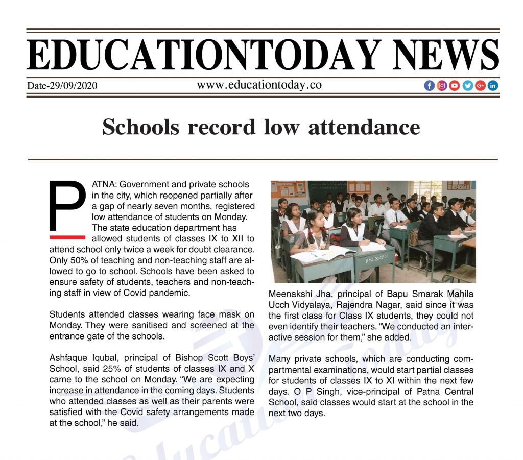 Schools record low attendance