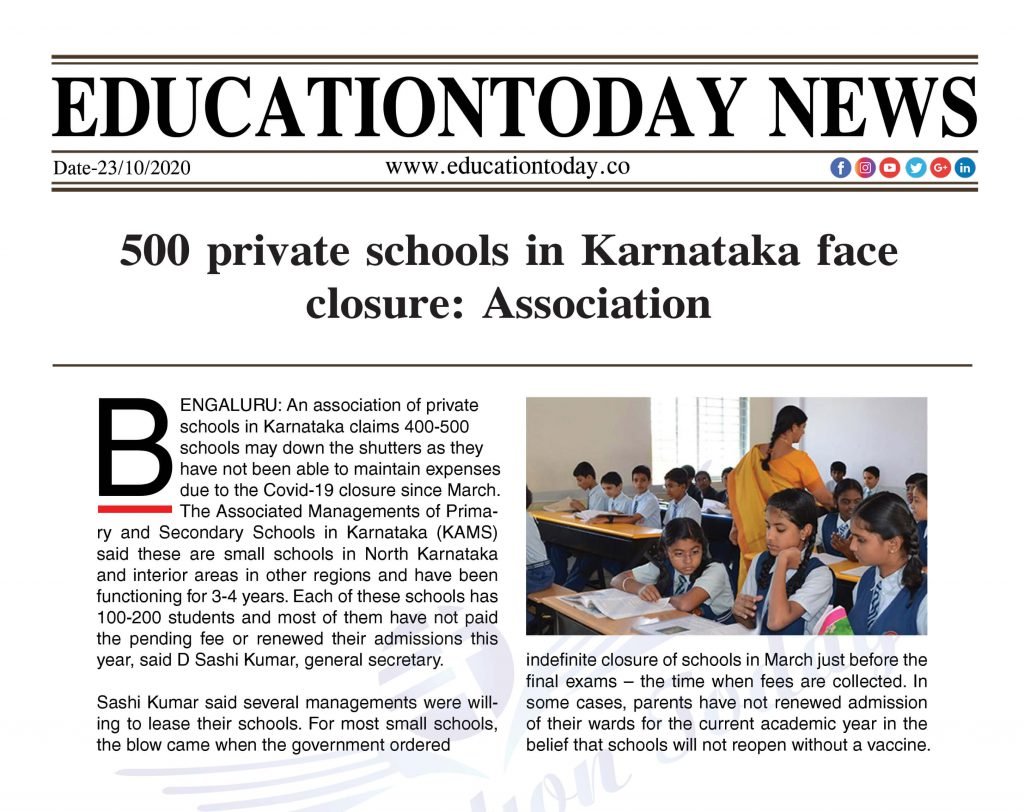 500 private schools in Karnataka face closure: Association