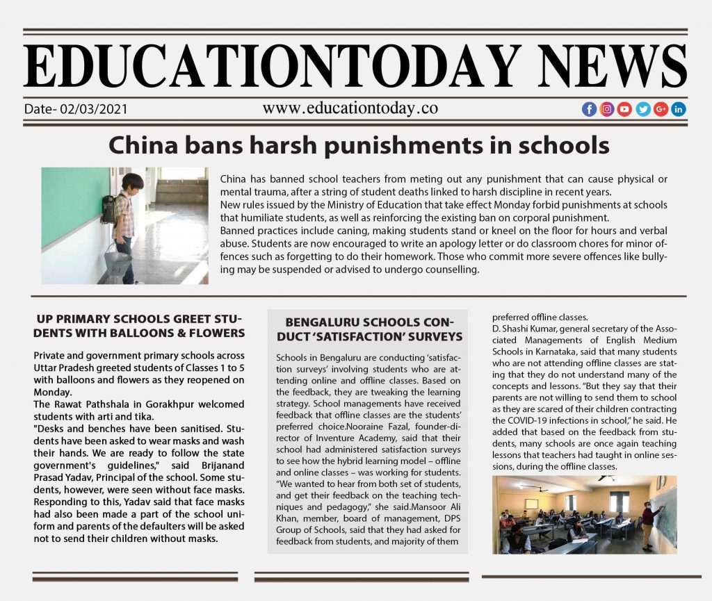 China bans harsh punishments in schools