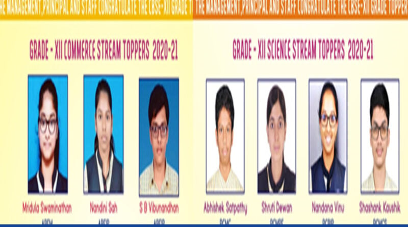 The students of Sri Sri Ravishankar Vidya Mandir have performed remarkably during the Class 12 CBSE exams. The Commerce stream toppers of the school are Mridula Swaminathan who scored 95.6%, Nandini Shah who scored 95% and SB Vibunandhan who scored 92.4%. The Science stream toppers are Abhishek Satpathy with 97.4%, Shruti Dewan with 97%, Nandana Vinu with 96.6% and Shashank Kaushik with 96.6%.