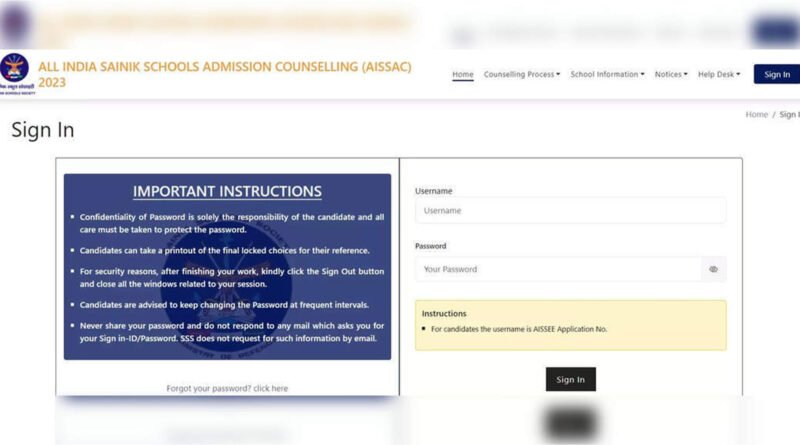 Sainik School Counselling 2023: Round 1 counselling result declared on pesa.ncog.gov.in